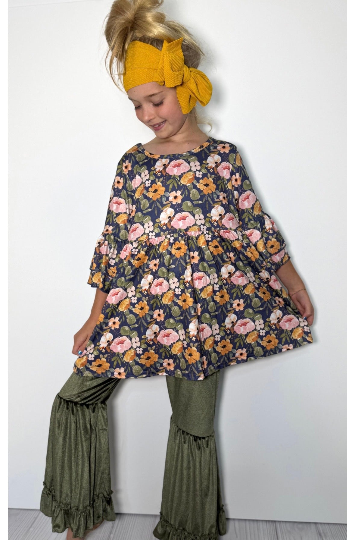 Olive Autumn Floral Velvet Belles Set