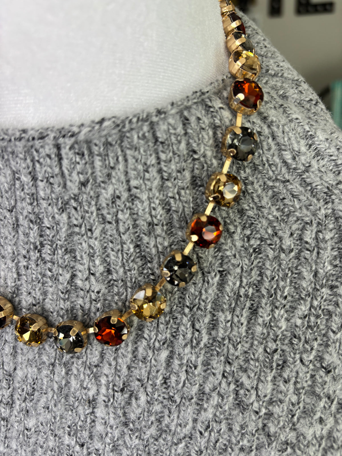 Autumn Crystal Gold Plated Necklace