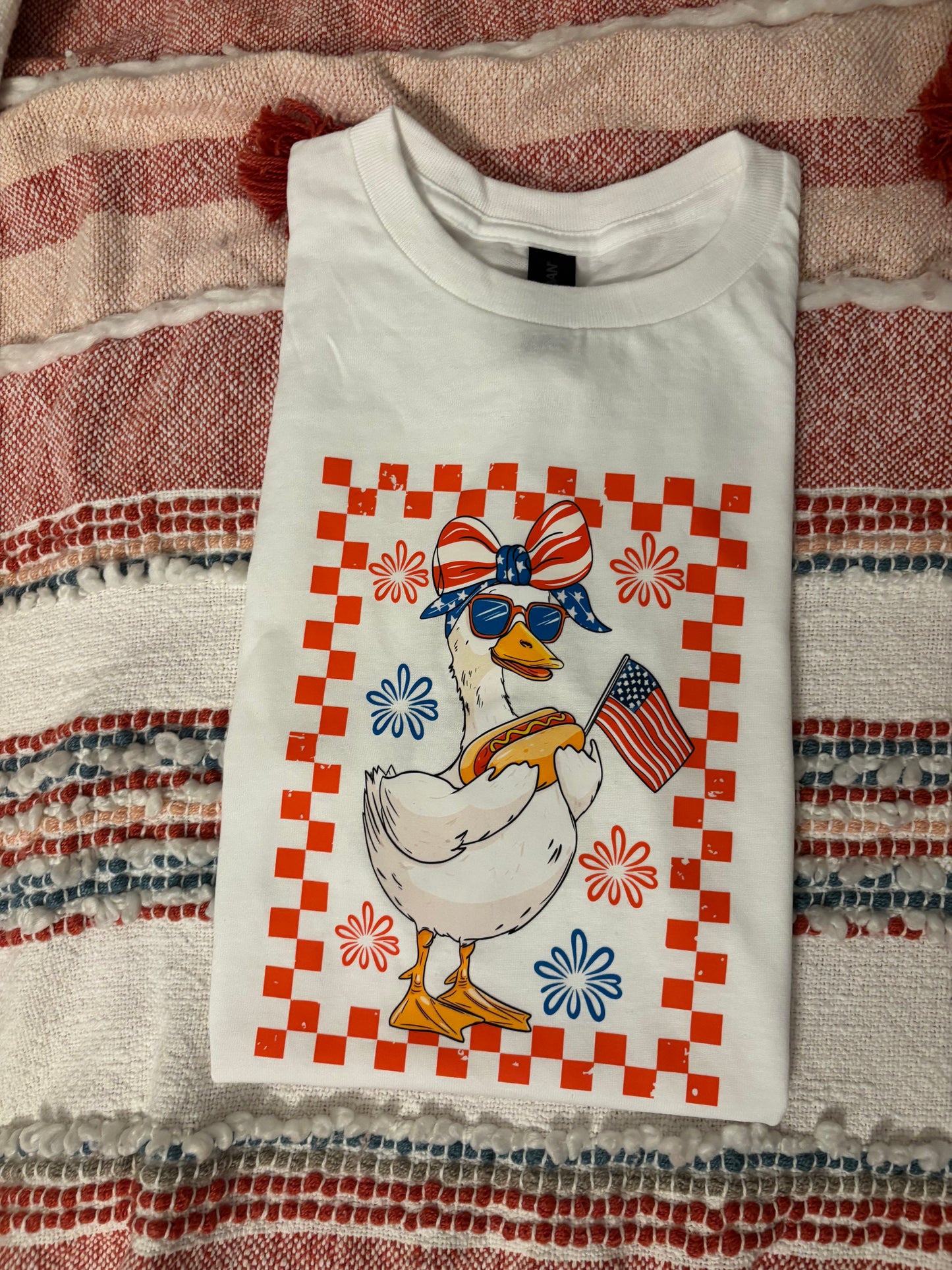 Girly patriotic goose t shirt