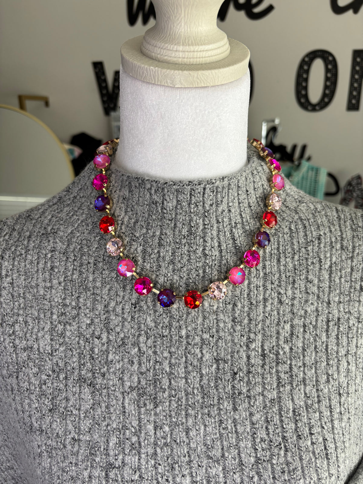 Pink Crystal Necklace
