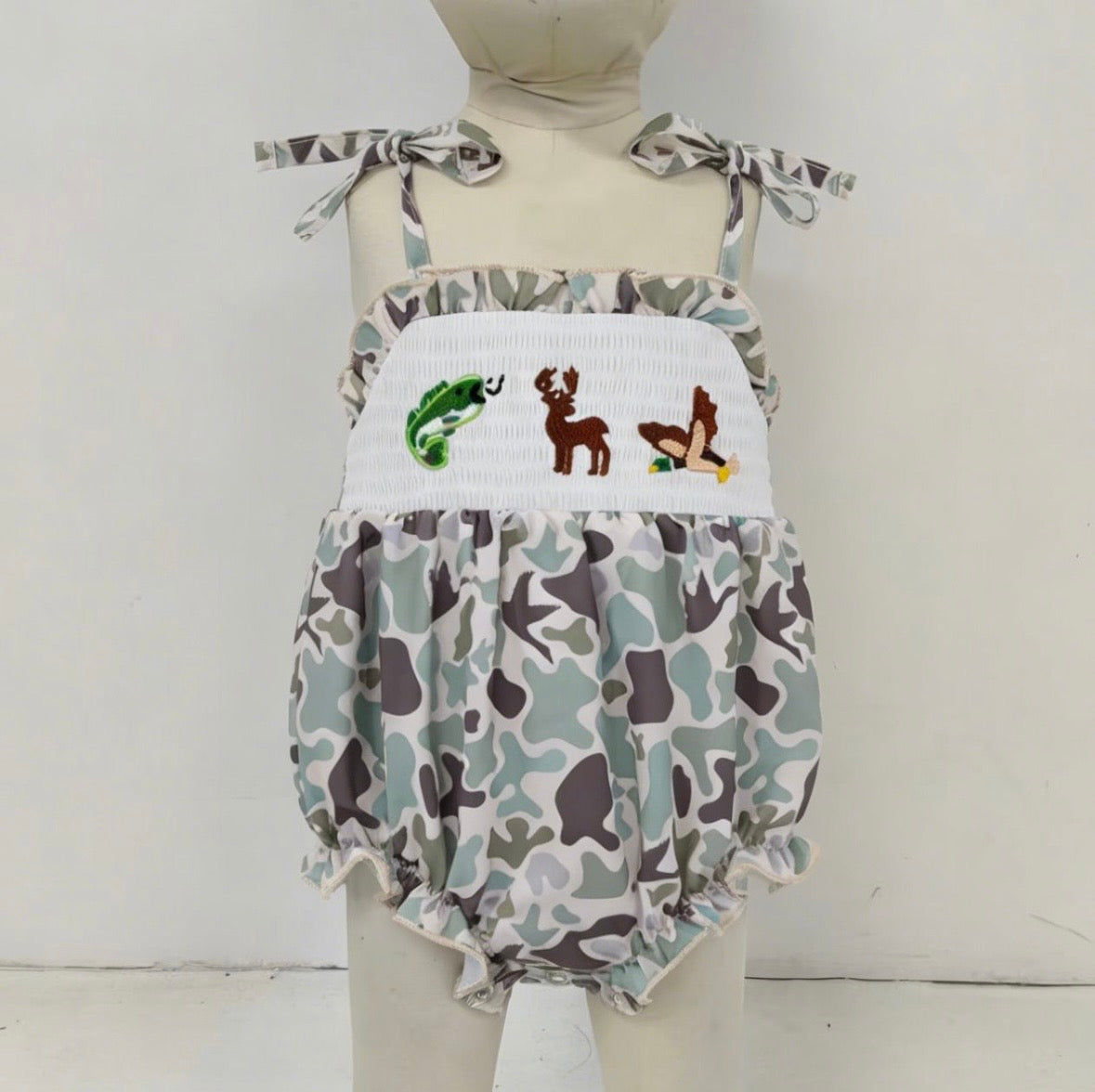 Camo Hunting Baby EmbroideredSmock