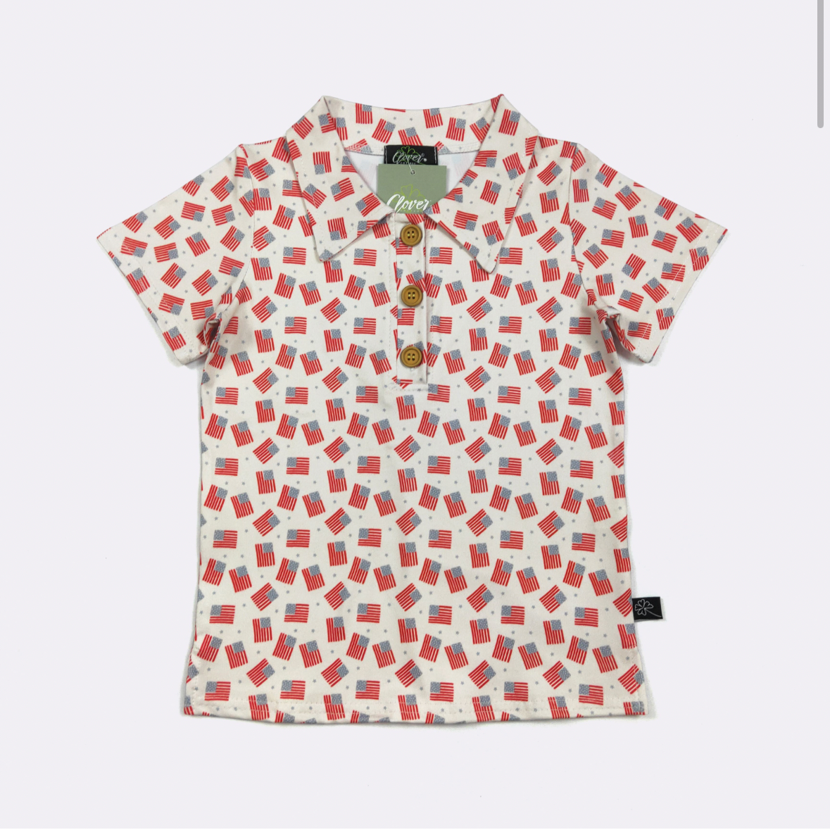 USA FLAG collared shirt