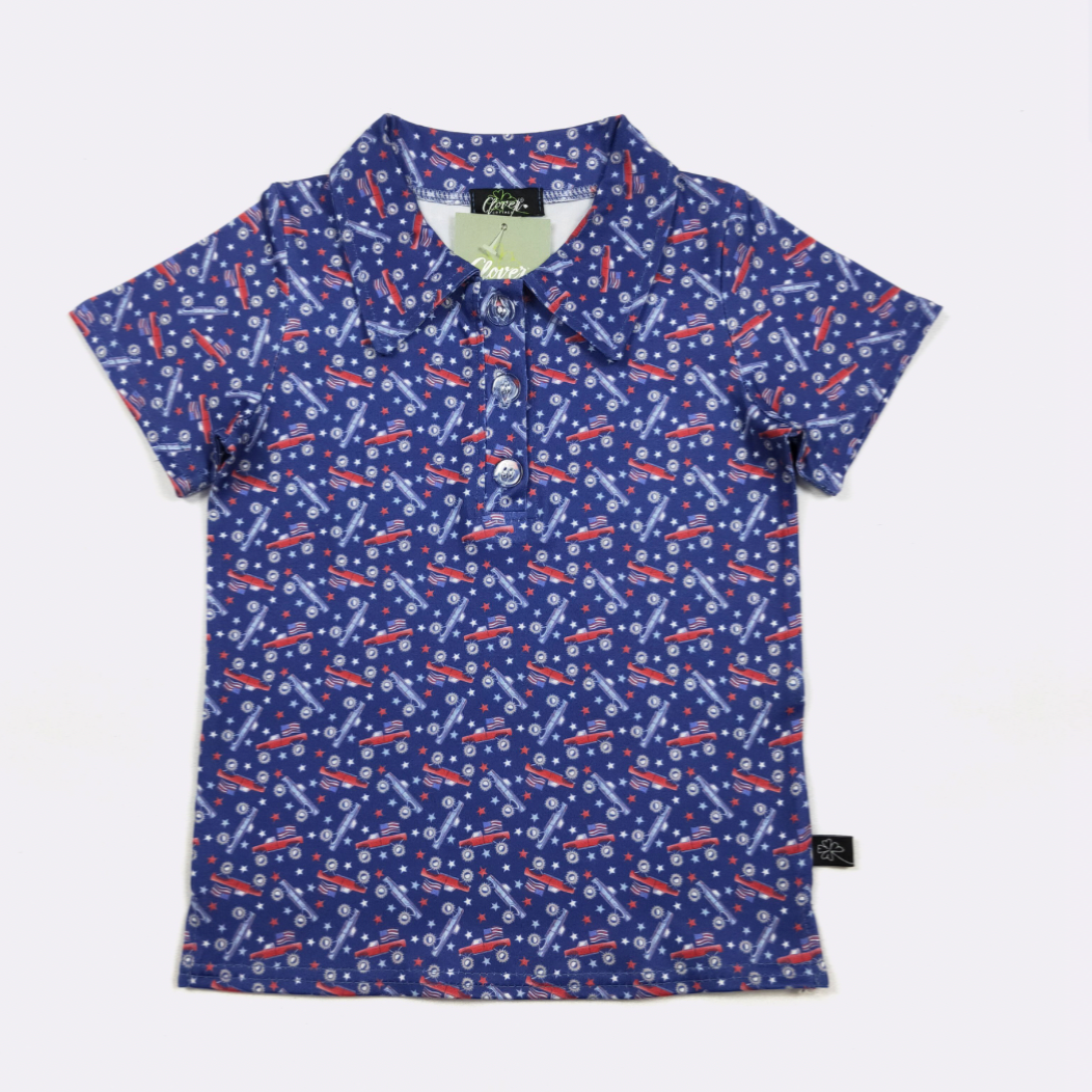 American Monster Trucks Collard Shirt