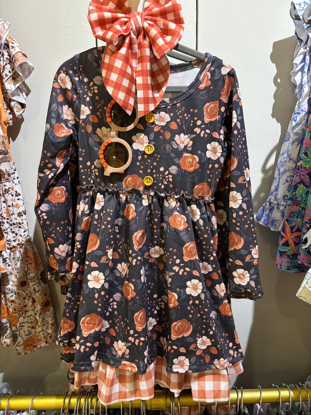 Mahogany Floral Dress