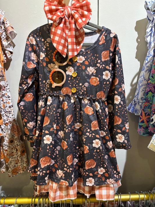 Mahogany Floral Dress