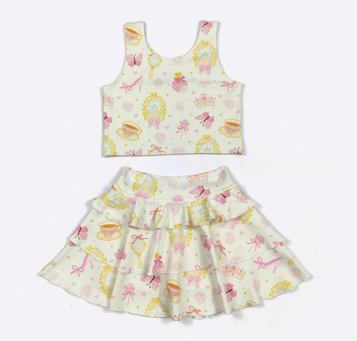 Princess Girls Athletic Ruffle Skort Set