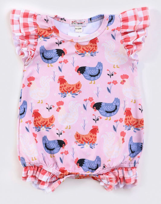 Chicken Fields Baby Romper