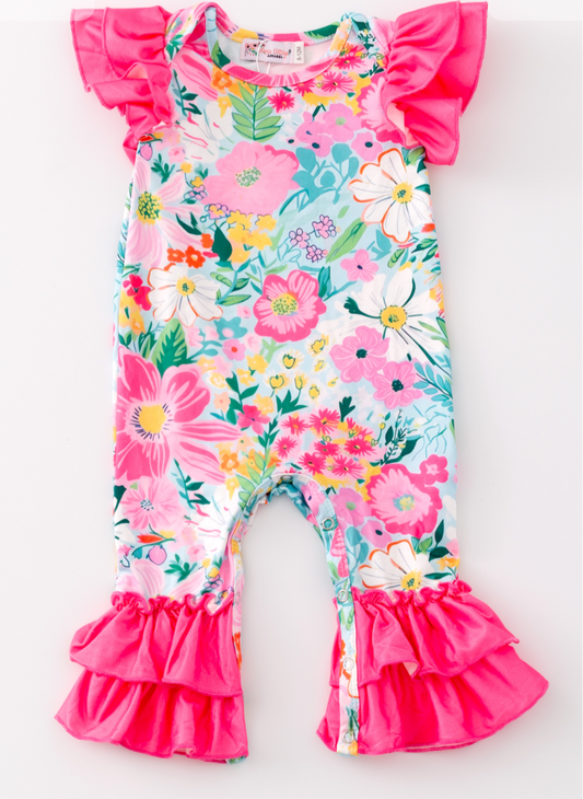 Tropical Breeze Floral Baby Romper