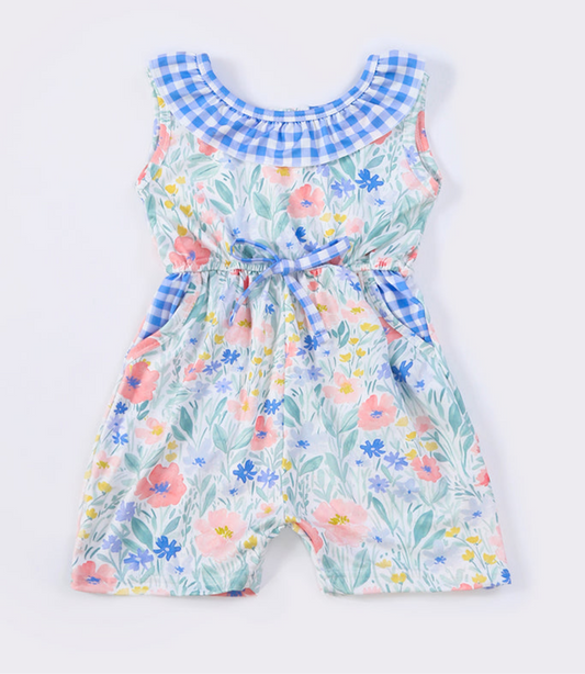 Flower Fields Girls Romper