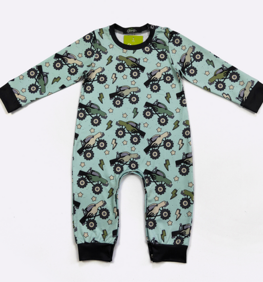 Monster Truck Baby Romper