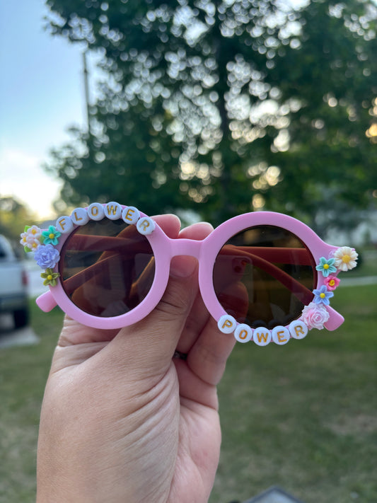 Flower Power Round Glasses