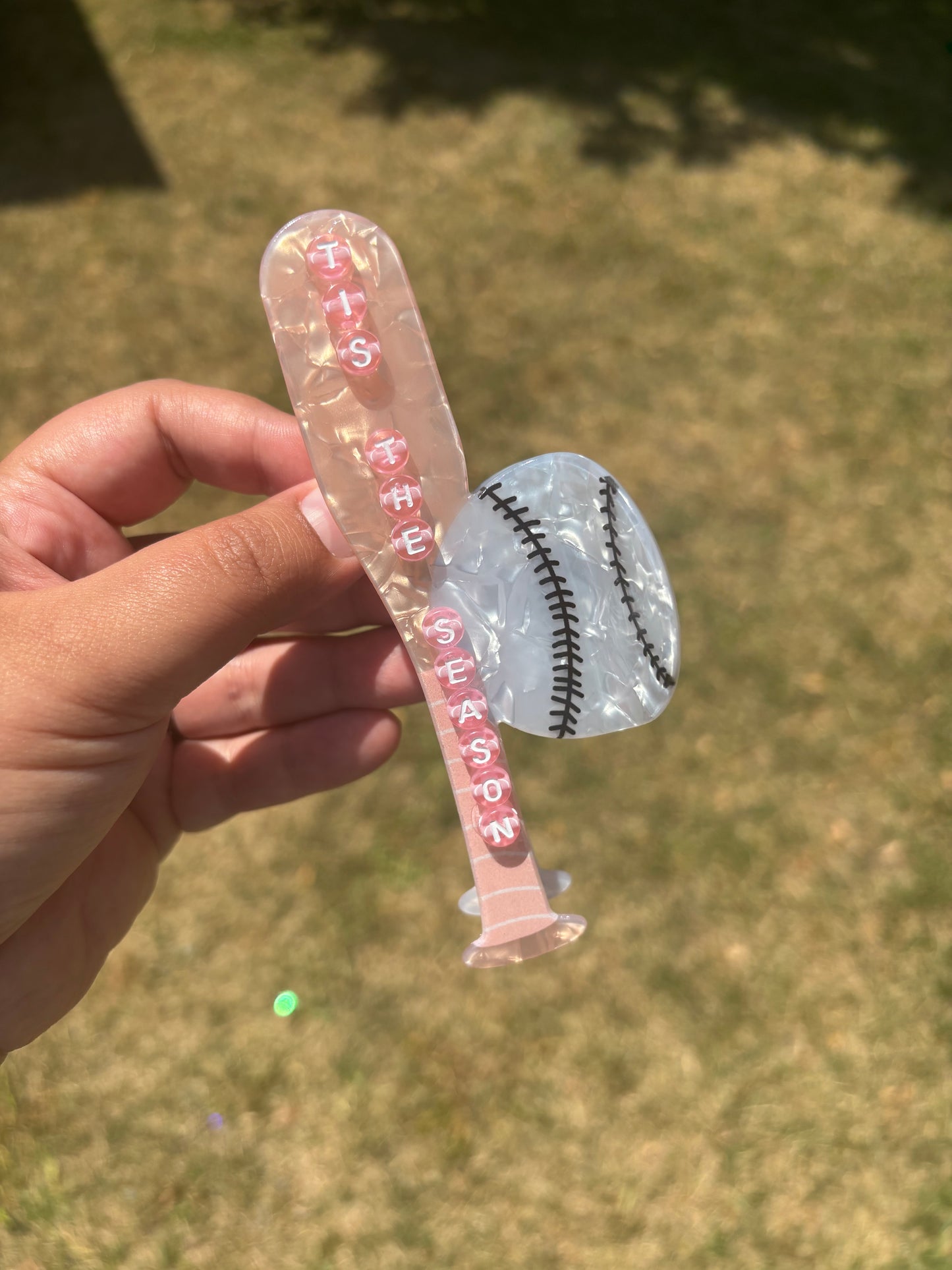 Tis The Season Baseball Claw Clip