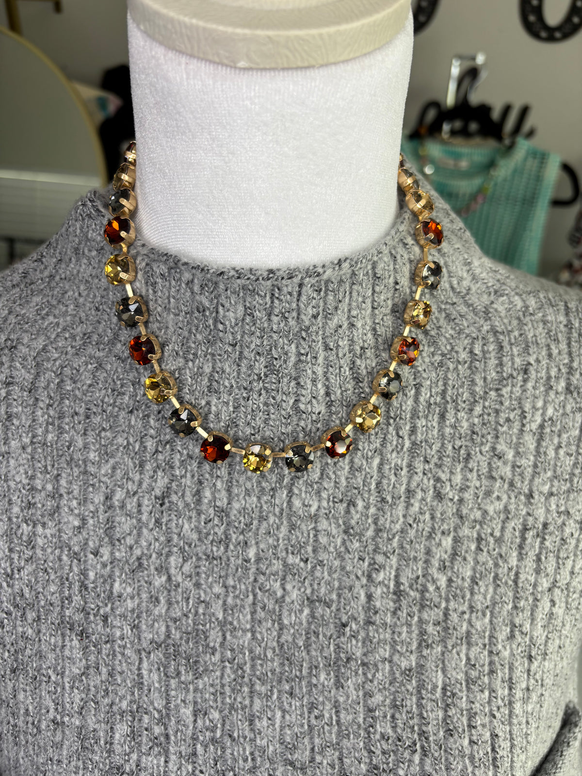 Autumn Crystal Gold Plated Necklace