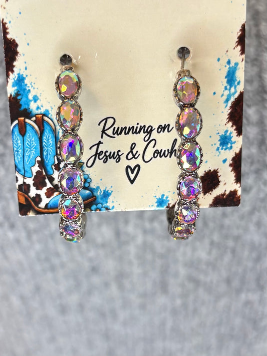 AB Crystal Hoop Earrings