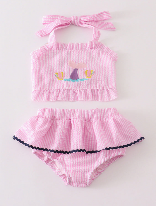 Mermaid Seersucker 2 piece Swim