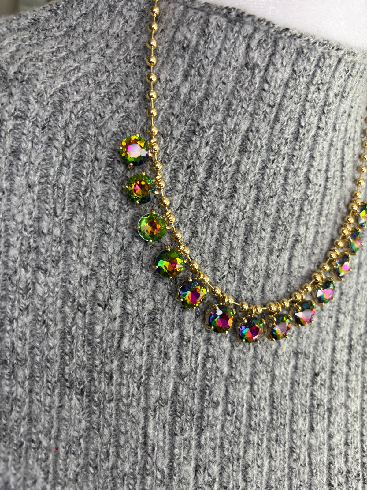 Volcano Stone Gold Ball Necklace
