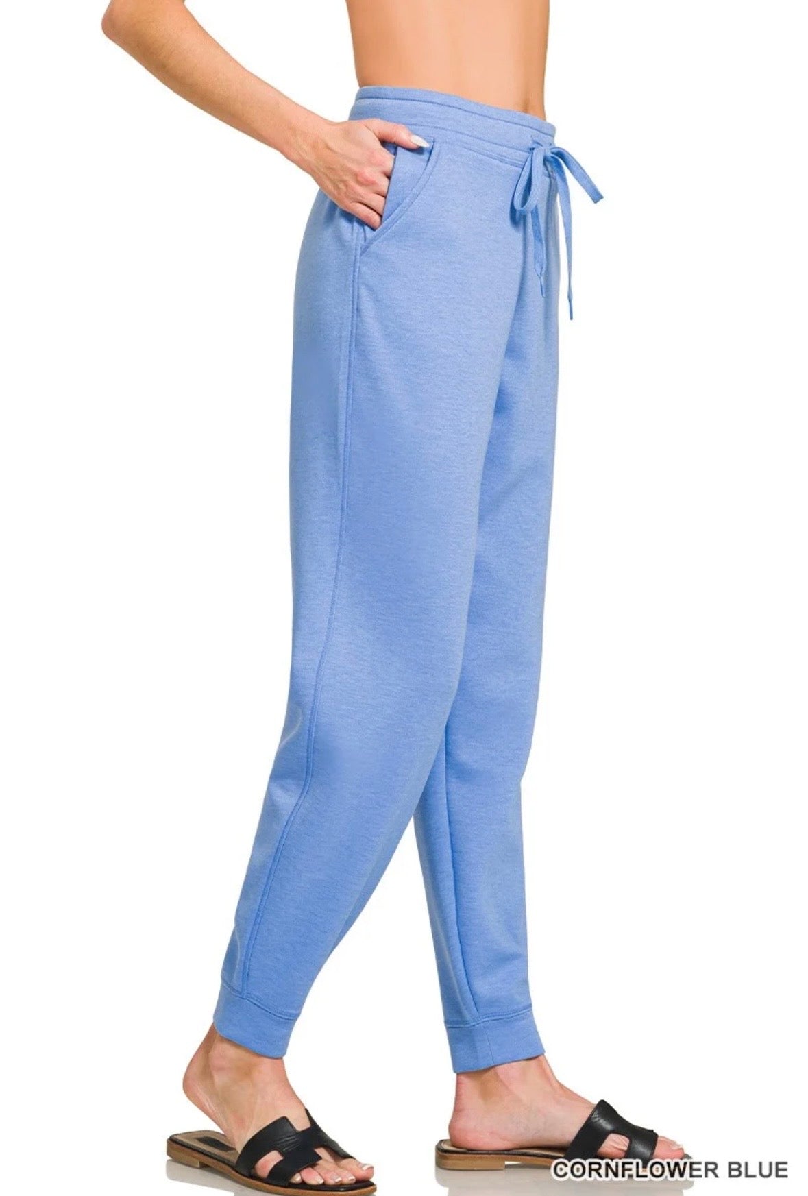 Super soft scuba joggers Cornflower Blue