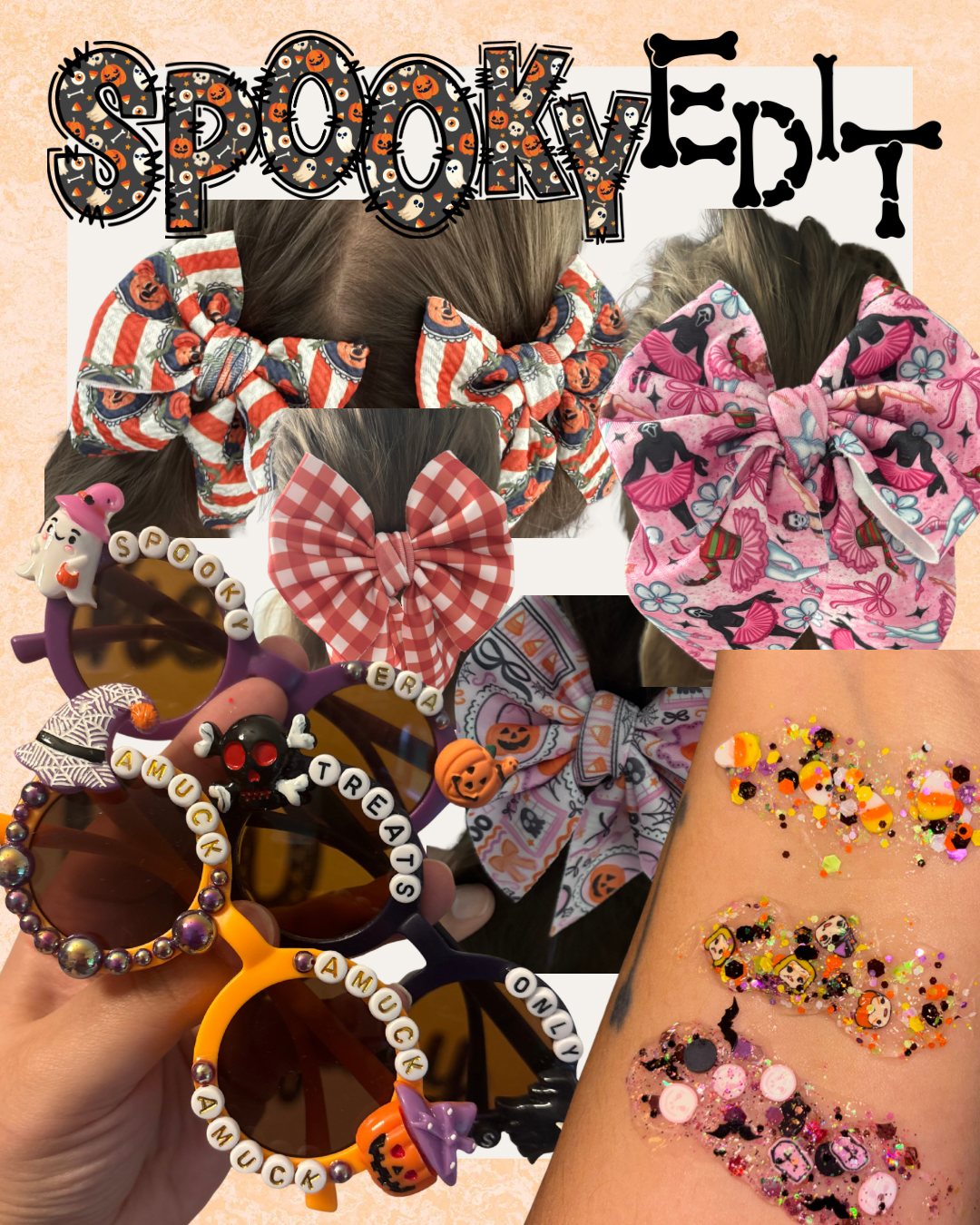 MYSTERY BAG BUNDLE DEAL- 1 small glitter, 1 pair of sunnies, 1 bow or claw clip. You pick the theme 🫶🏻 $32-35 value