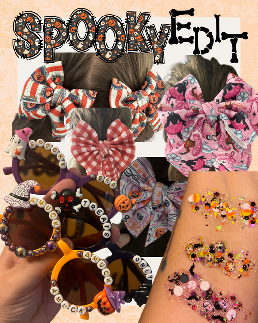 MYSTERY BAG BUNDLE DEAL- 1 small glitter, 1 pair of sunnies, 1 bow or claw clip. You pick the theme 🫶🏻 $32-35 value