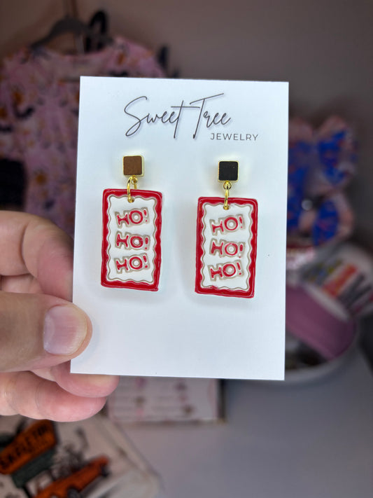 Ho ho ho polymer clay handmade earrings