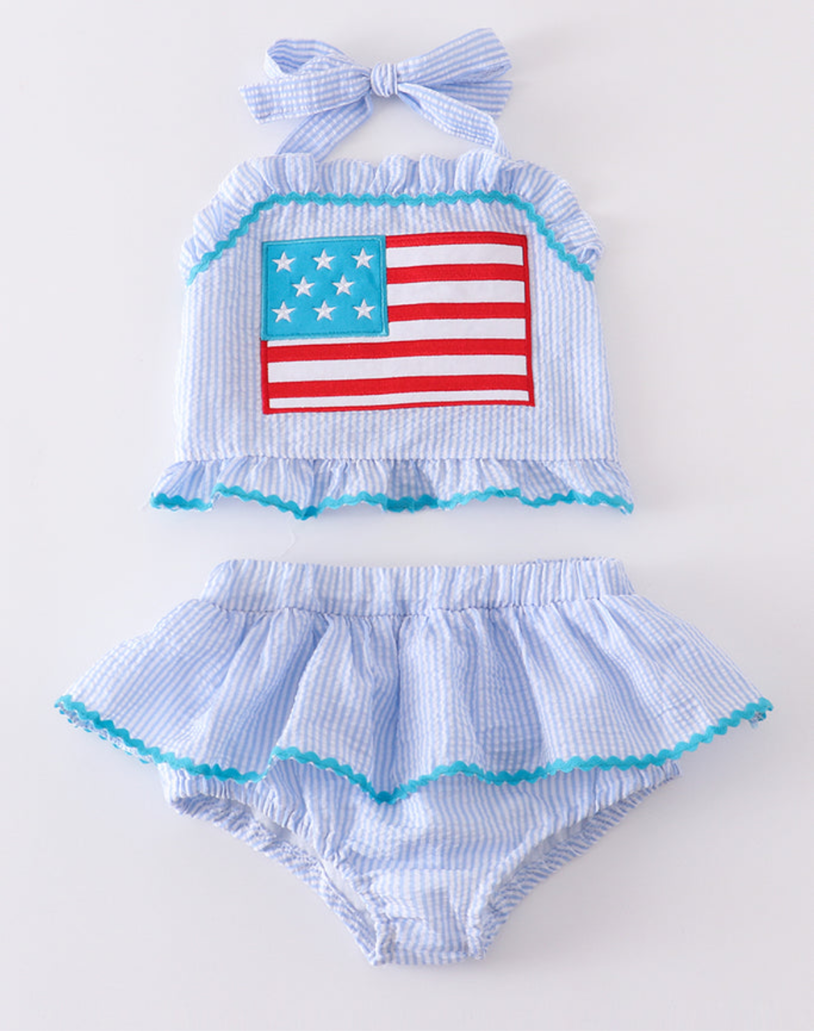 American Flag Ruffle Swim