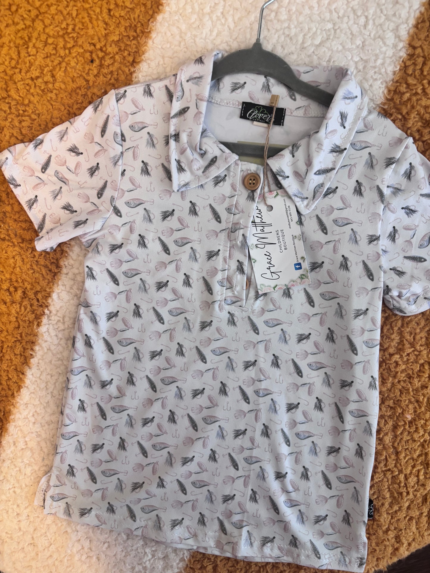 Fishing reel Collared Shirt