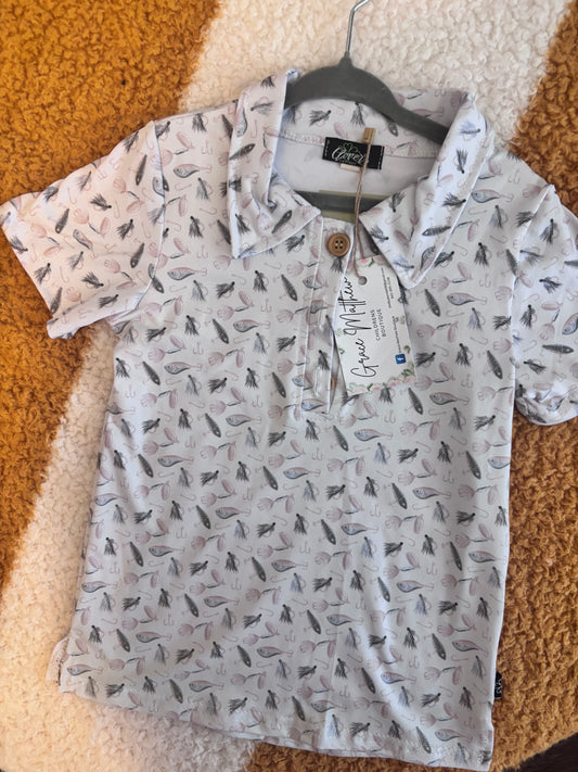 Fishing reel Collared Shirt