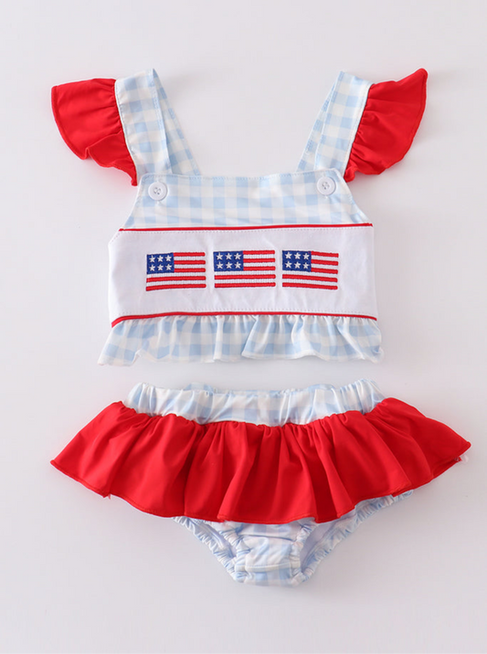 Patriotic Ruffle Swim