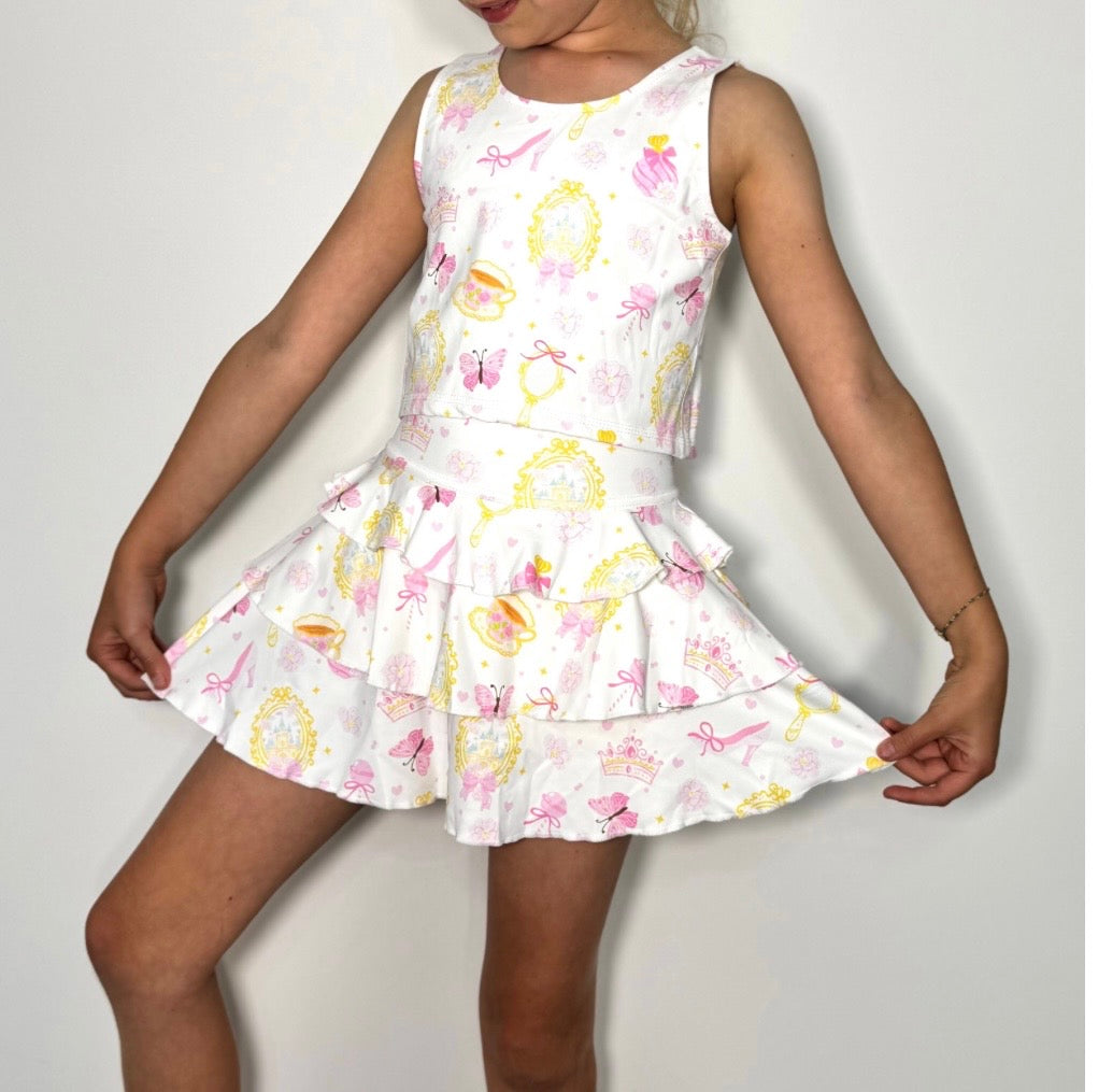 Princess Girls Athletic Ruffle Skort Set