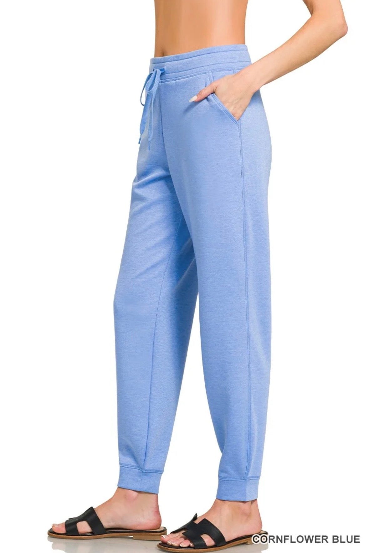 Super soft scuba joggers Cornflower Blue