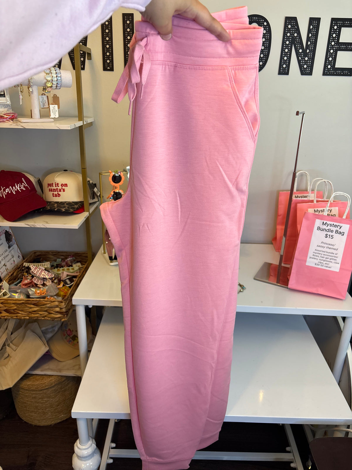 Candy Pink super soft scuba joggers