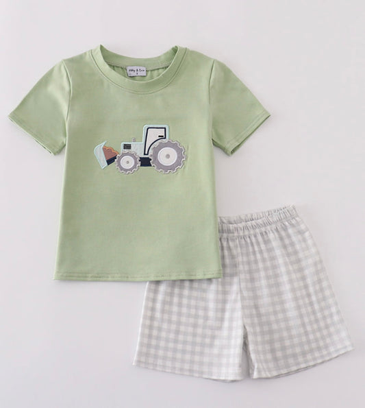 Tractor Embroidered Boys Set