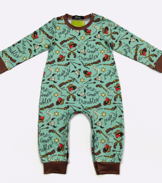 Here Comes Trouble Baby Romper