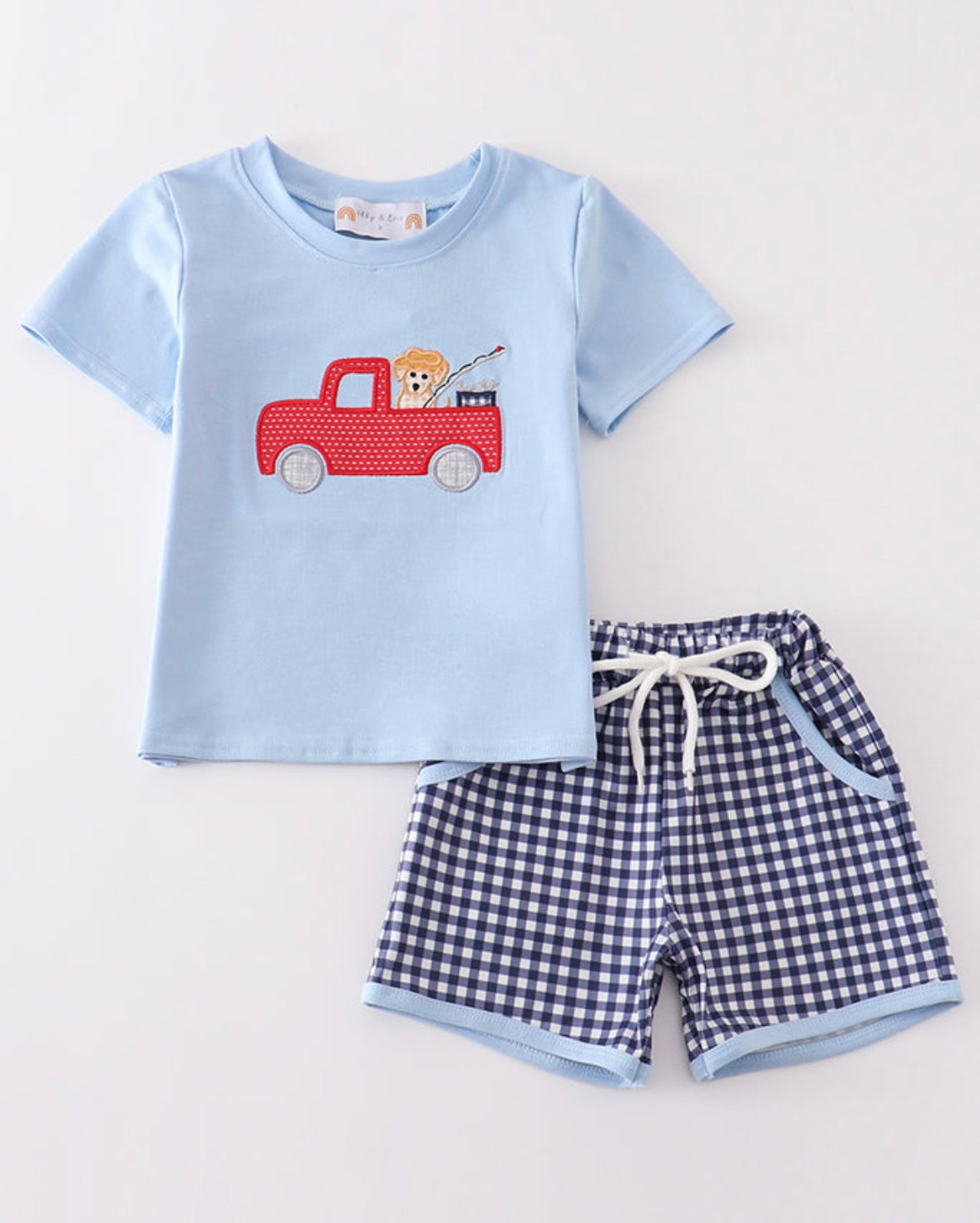 Fishing Buddy Embroidered Short Set