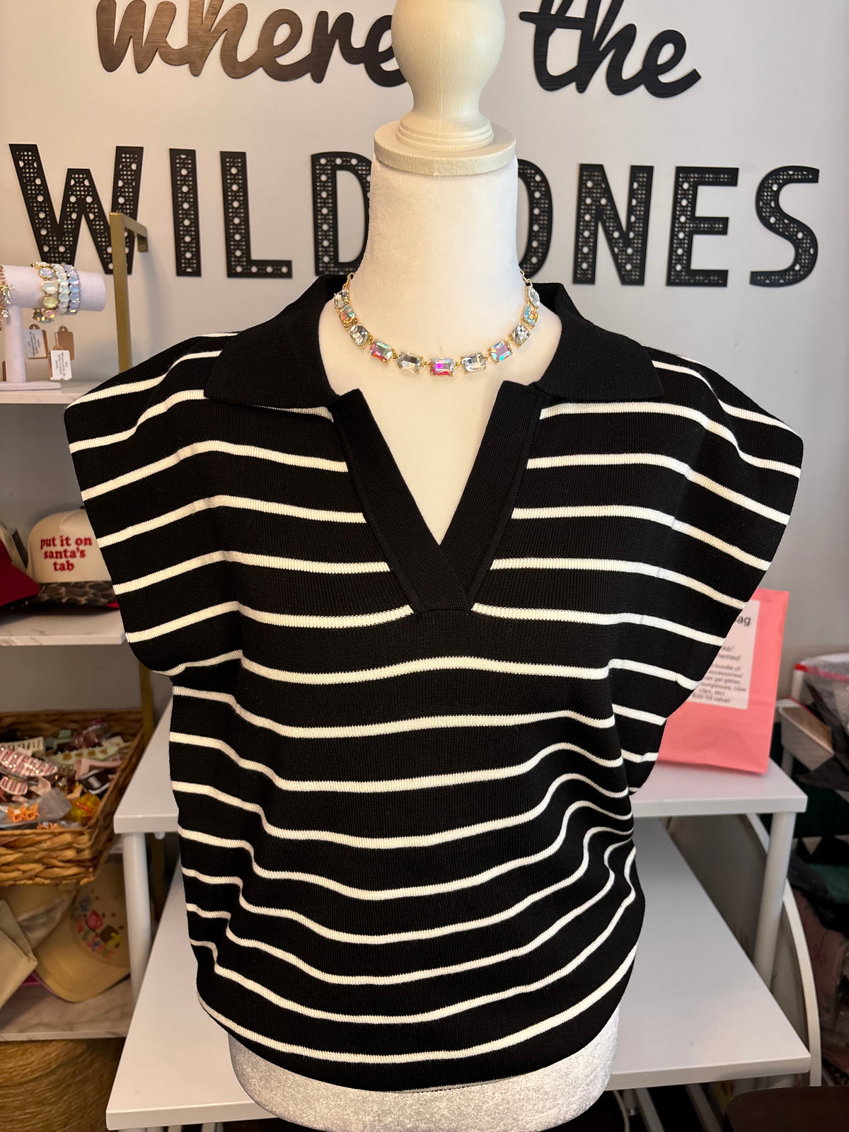 Women’s B&W striped blouse
