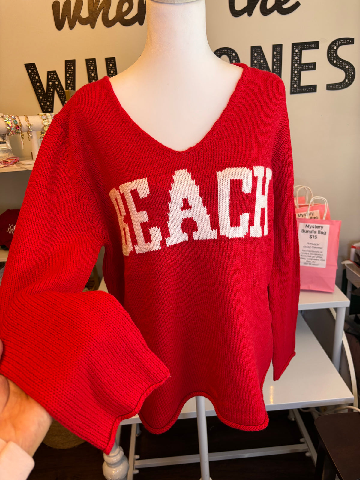 BEACH sweater red