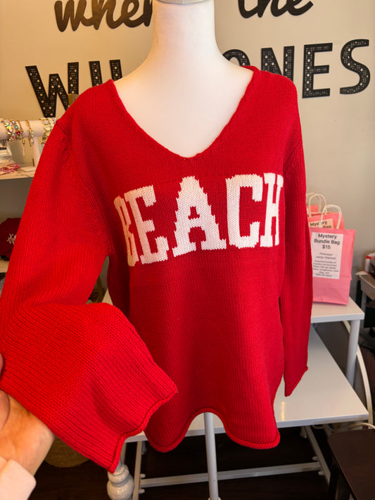 BEACH sweater red