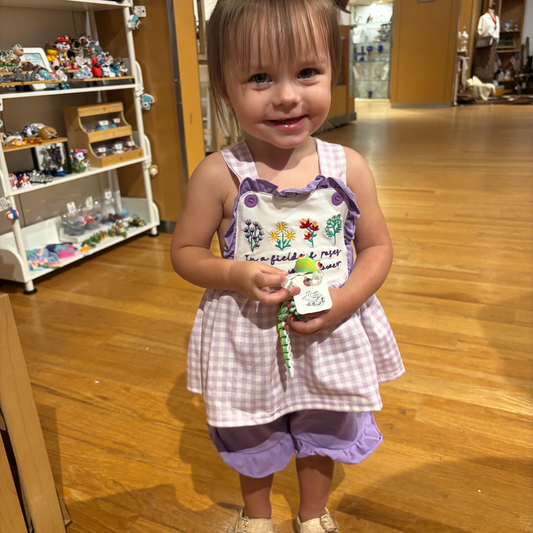Windflower Embroidered Purple Girls Set
