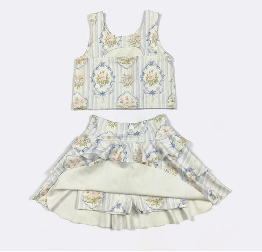 Parisian Blue Ruffle Athletic Skort Set