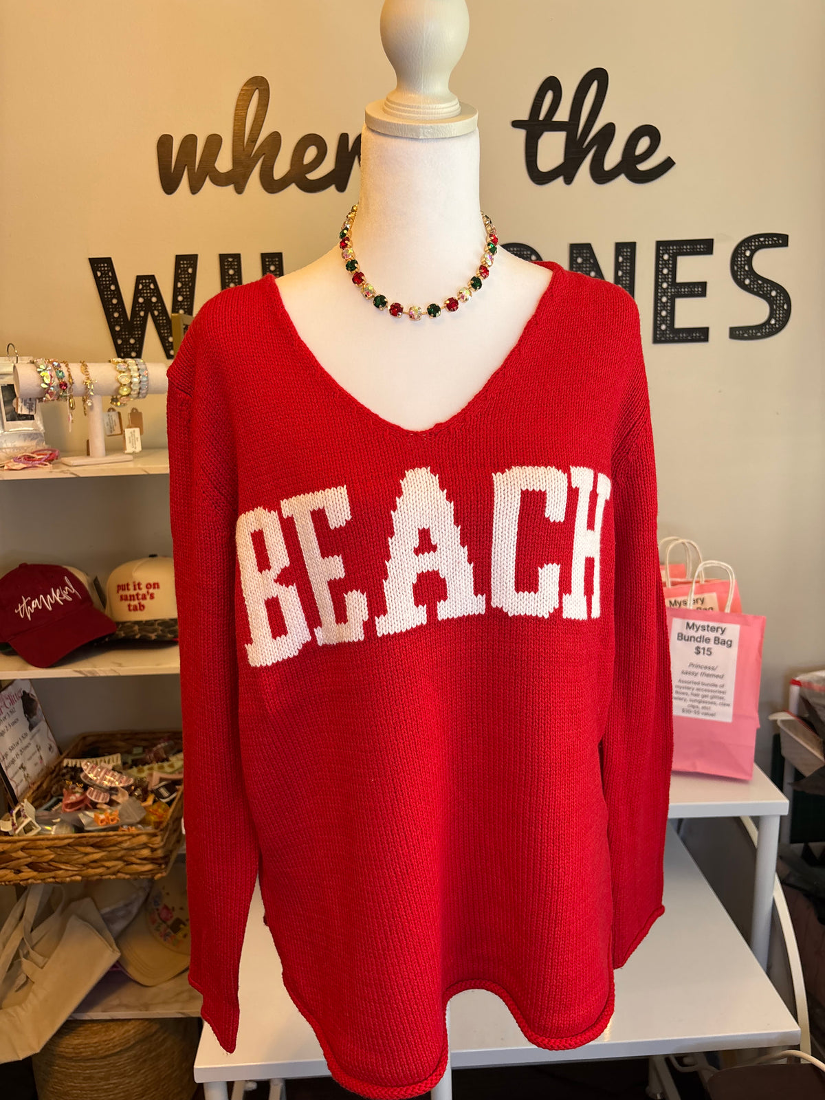 BEACH sweater red