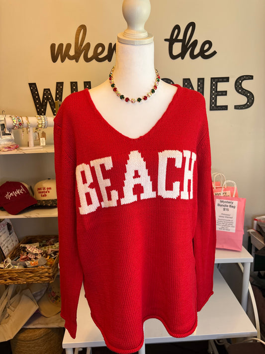 BEACH sweater red