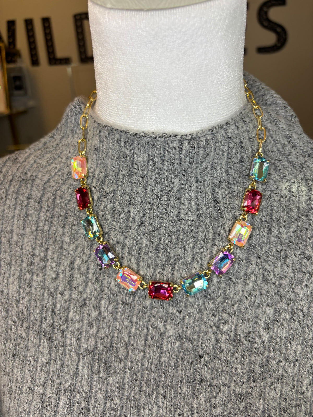 MULTI AB Crystal Necklace