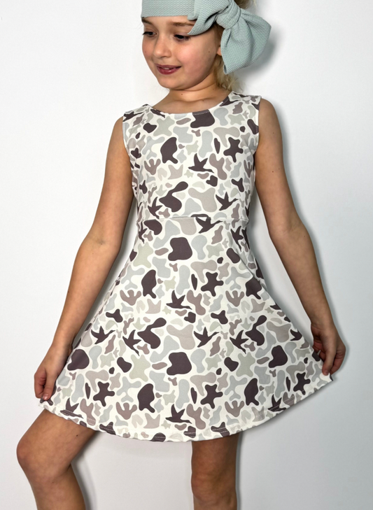 Muted Camo Athletic Dress- shorts with pockets built in!