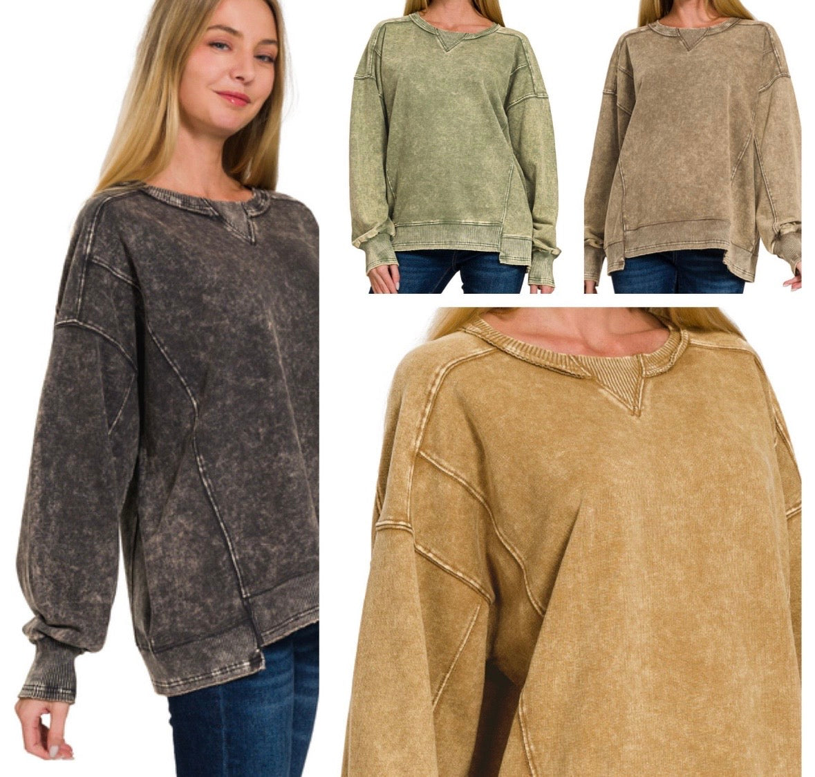 Ash Mocha French terry Crew
